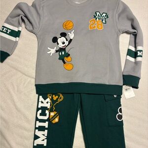 Disney Gray and Green Mickey Mouse Kids Matching Set